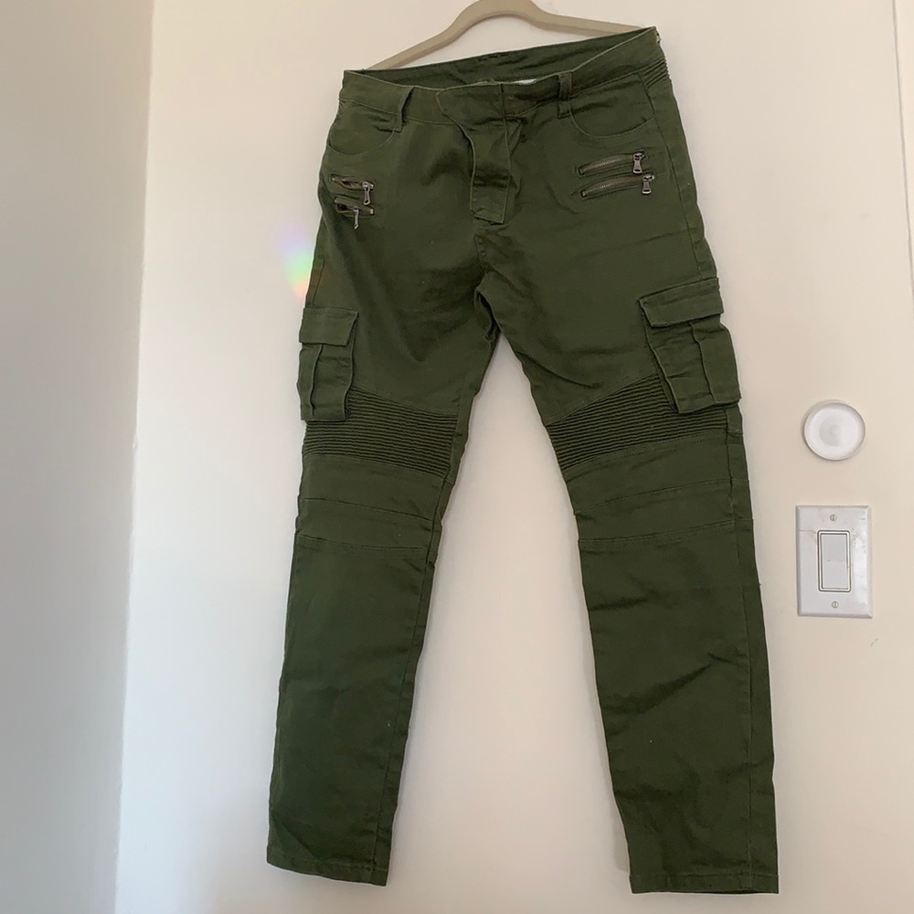 Military Moto Cargo Olive Jeans size 34